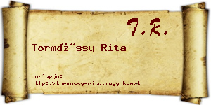 Tormássy Rita névjegykártya