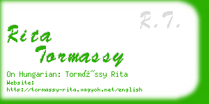 rita tormassy business card